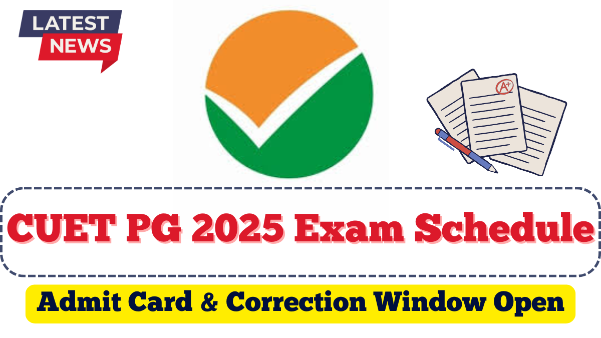 CUET PG 2025 Exam Schedule | Admit Card & Correction Window Open